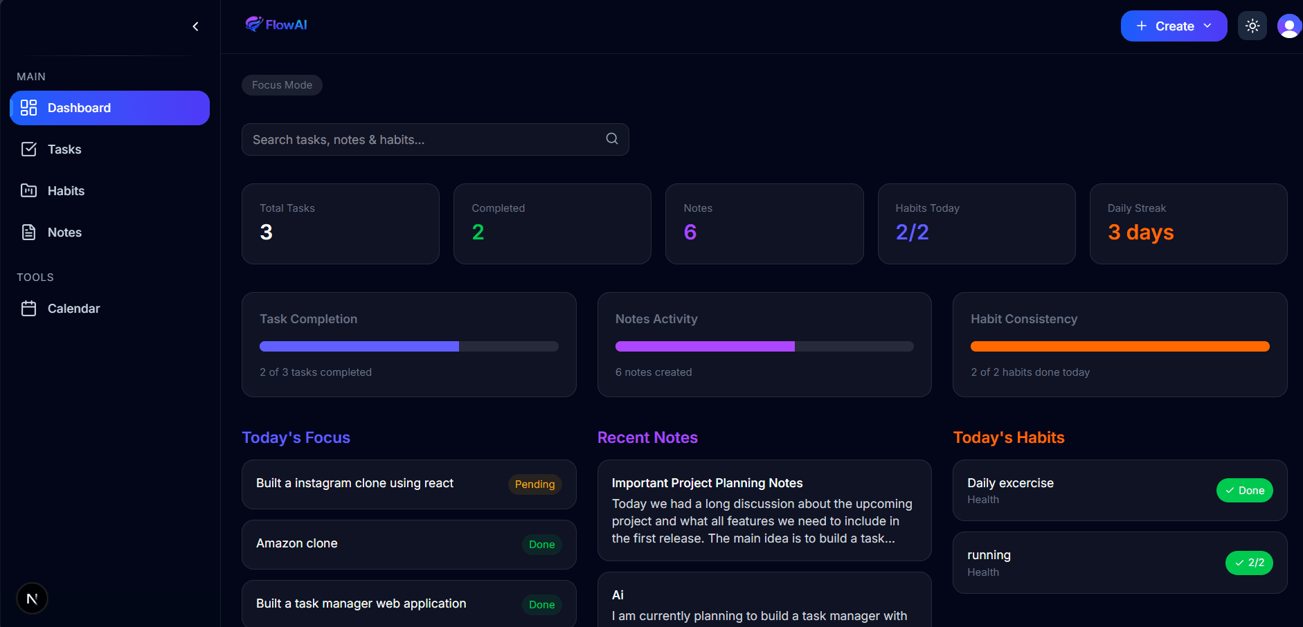 Dashboard Dark